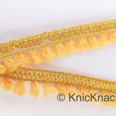 Latte Brown Tassels Trim, Gold Fringe Trim, Beaded Trim